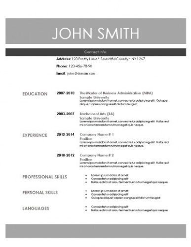 Simple Resume Template