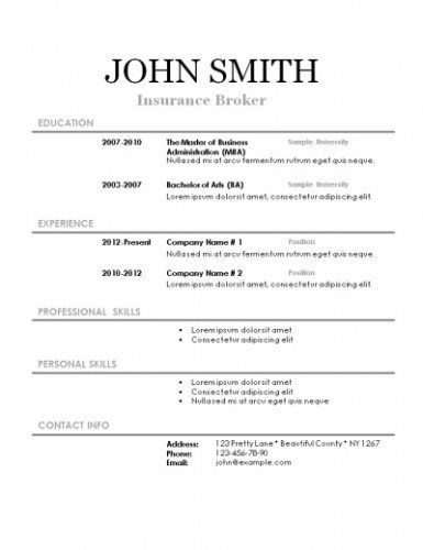 Simple Resume Template