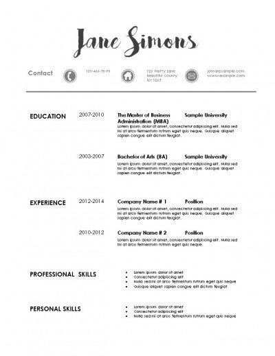 Free Modern Resume Template