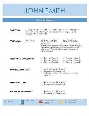 Internship Resume Template