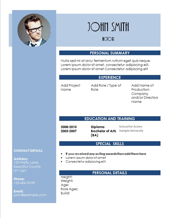 Acting Resume Template